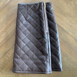 ASOS faux leather quilted mini skirt.